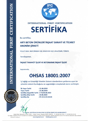Artı Beton OHSAS 18001